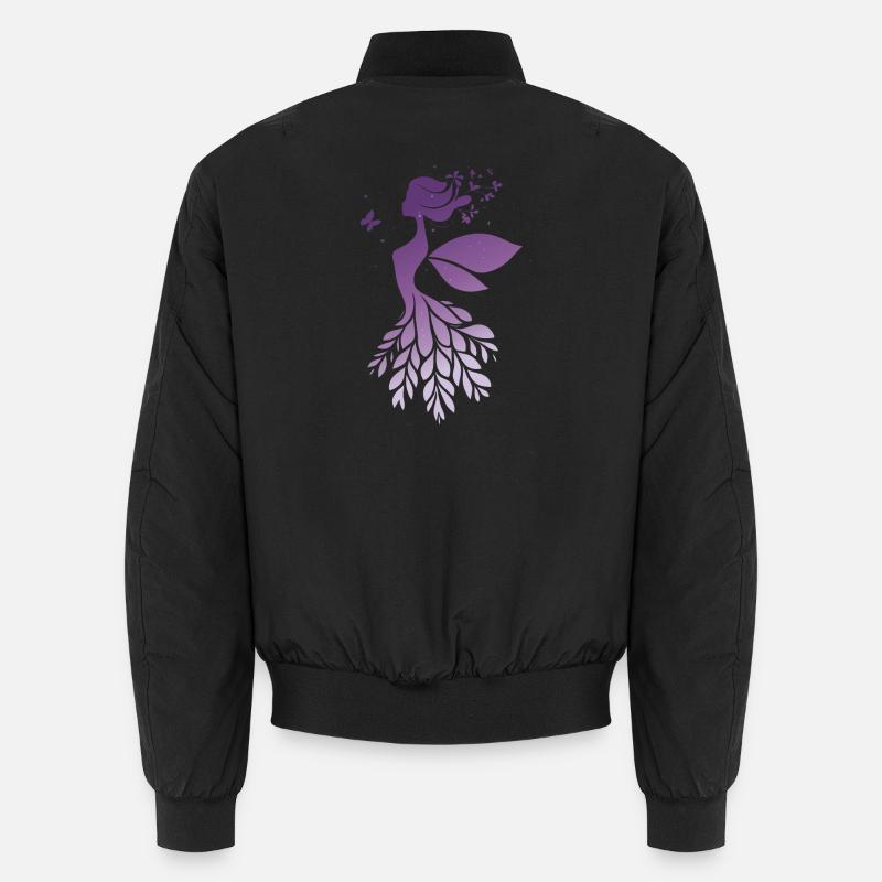 Conte de fées Silhouette de fée Violet Nature Design Bomber unisexe