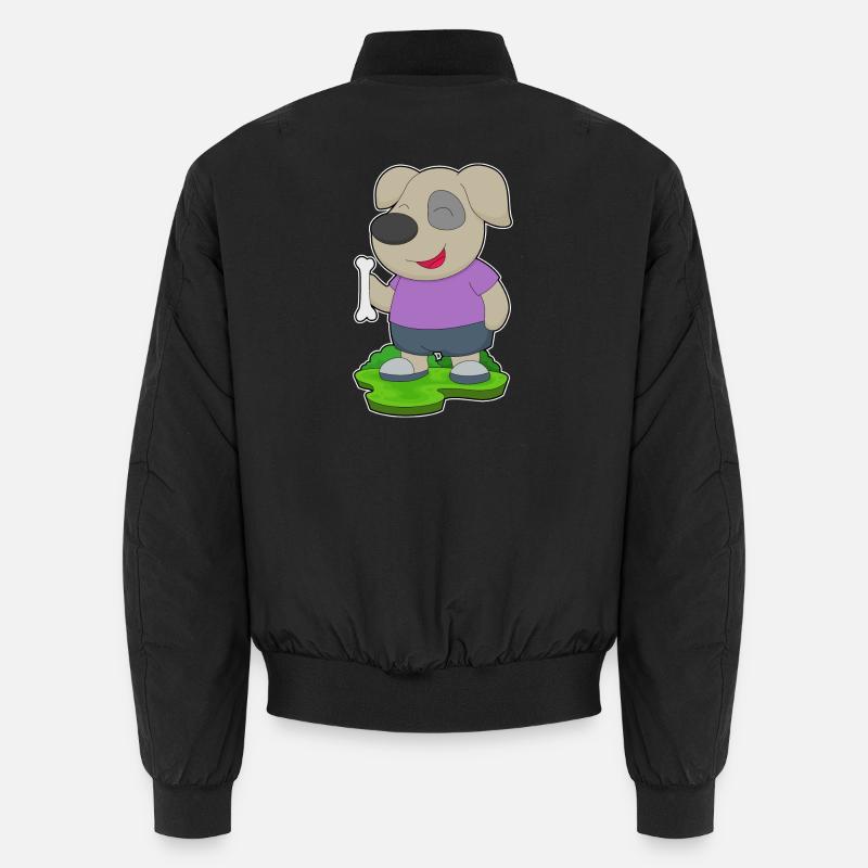 Hund Knochen - Unisex Bomberjacke - Schwarz