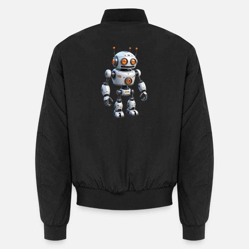 Cartoon Roboter - Unisex Bomberjacke - Schwarz