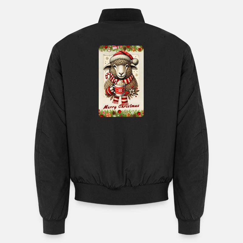 Mouton de Noël au chocolat chaud Bomber unisexe