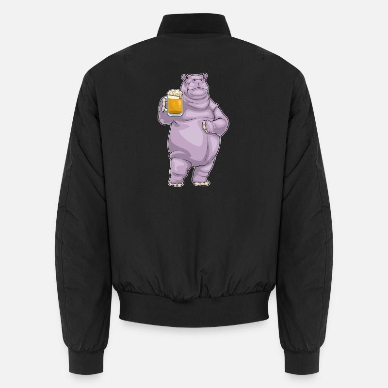 Nilpferd Bier - Unisex Bomberjacke - Schwarz