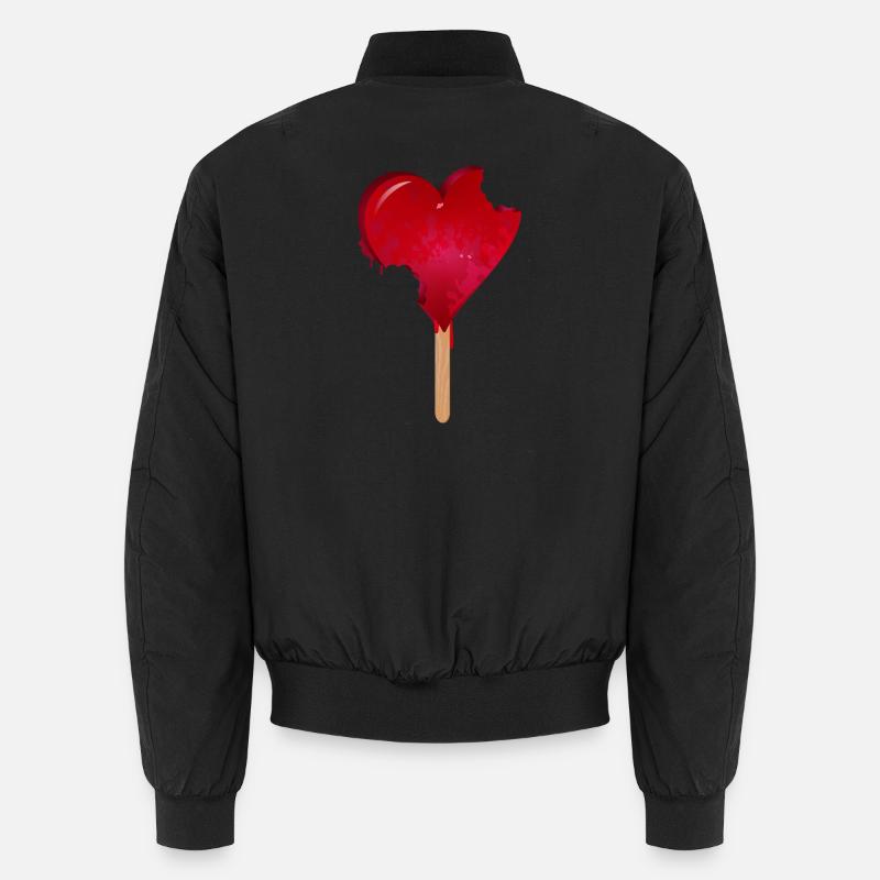 Rotes Herz Eis mit Biss Unisex Bomberjacke