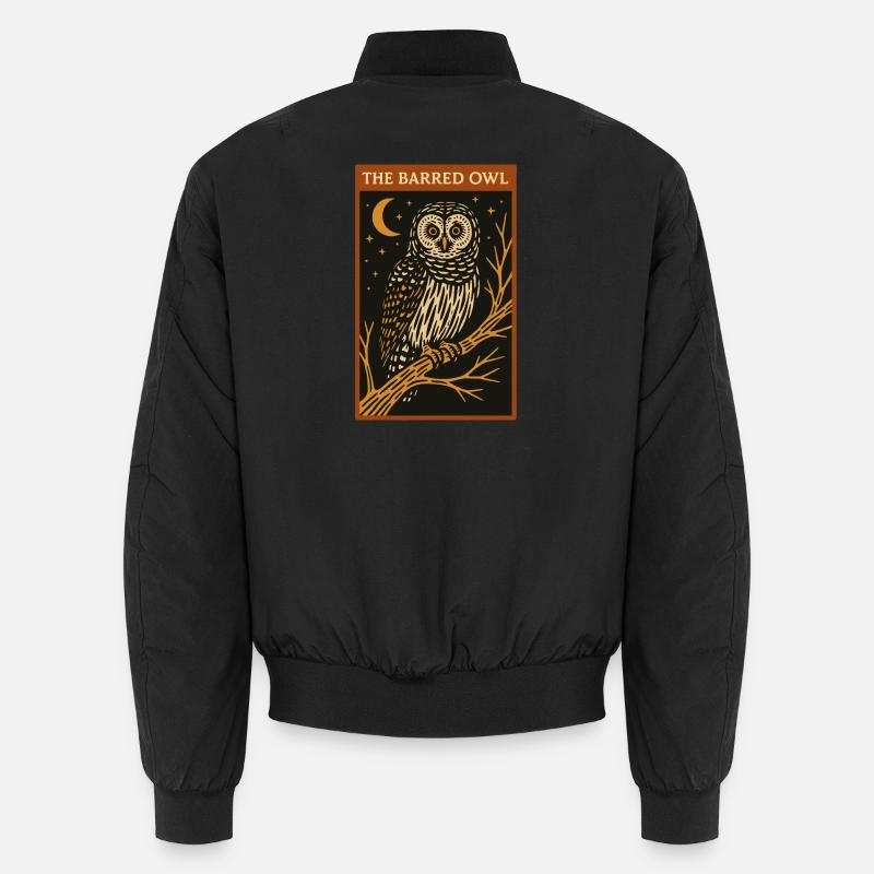 Illustration de chouette rayée nocturne Bomber unisexe