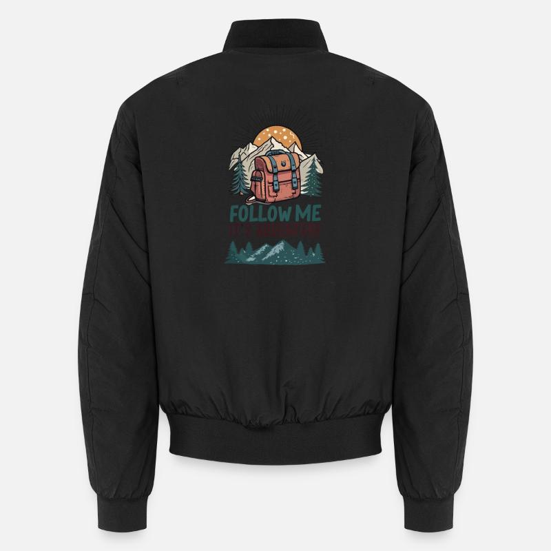 Sac à dos et montagnes avec slogan aventure Bomber unisexe