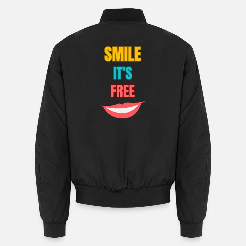 Lächeln Sie mit seiner freien Typografie Unisex Bomberjacke