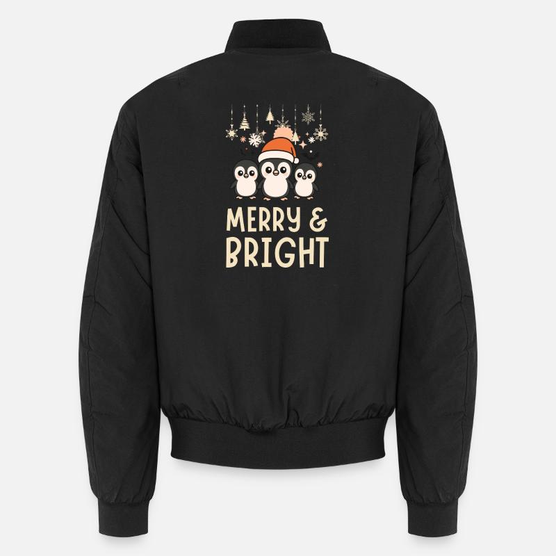Cute and Bright Penguin Pattern Unisex Bomber Jacket