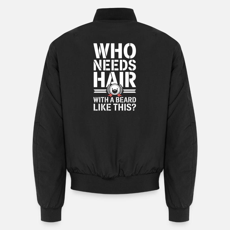 Who Needs Hair With A Beard Like This Bart Glatze Unisex Bomberjacke