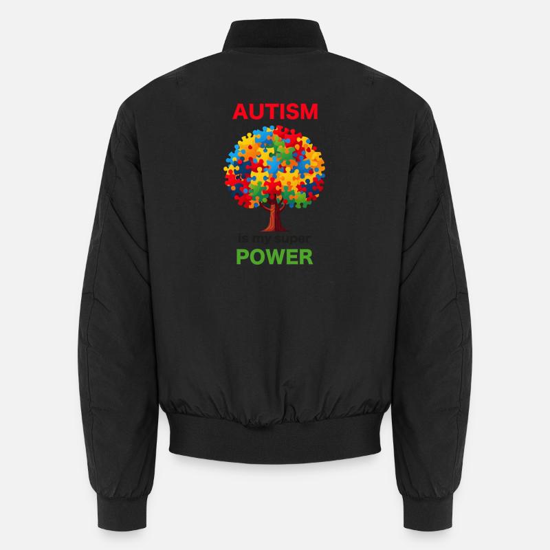 Autism Power Tree Puzzle Unisex Bomber Jacket