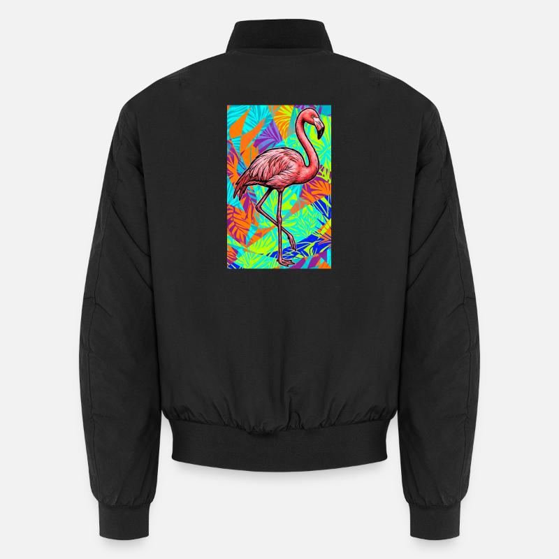 Flamingo - Unisex Bomberjacke - Schwarz