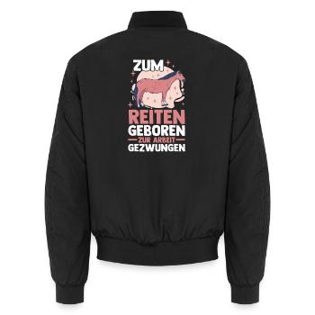 Reiten Pferdeliebhaber Reiterhof Pferde - Unisex Bomberjacke - Schwarz - Hinten - AI Model Male 185 light (185cm)