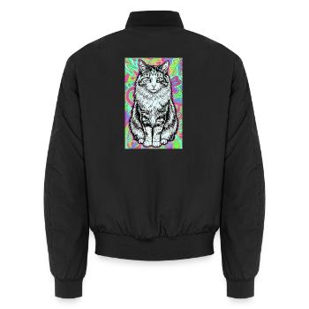 chat - Bomber unisexe - noir - Dos - AI Model Male 185 light (185cm)
