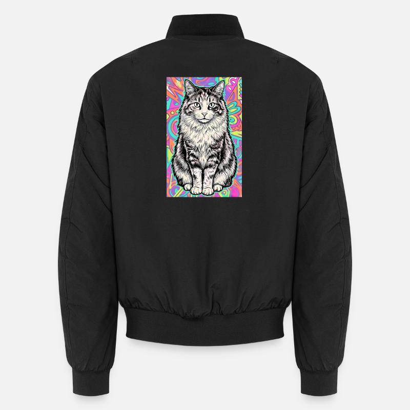 Katze - Unisex Bomberjacke - Schwarz