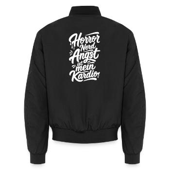 Horror Nerd Filmabend Comic Szene - Unisex Bomberjacke - Schwarz - Hinten - AI Model Male 185 light (185cm)