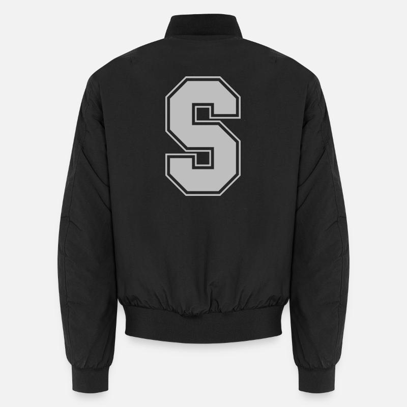 Monogramme Maison du Collège Gris Vert Initiale S Bomber unisexe