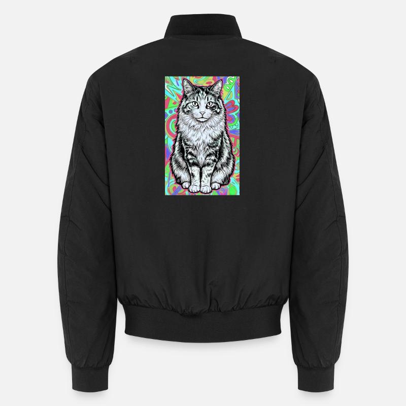 cat - Unisex Bomber Jacket - black