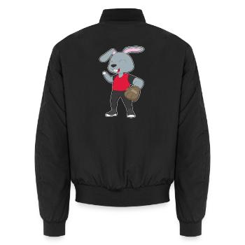 Bunny Baseball Baseball Glove - Unisex Bomber Jacket - black - Back - AI Model Male 185 light (185cm)
