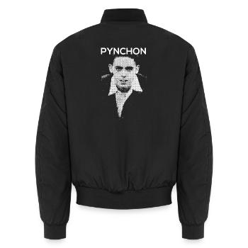 Porträt von Thomas Pynchon - Unisex Bomberjacke - Schwarz - Hinten - AI Model Male 185 light (185cm)