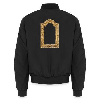 Goldener Bilderrahmen - Unisex Bomberjacke - Schwarz - Hinten - AI Model Male 185 light (185cm)
