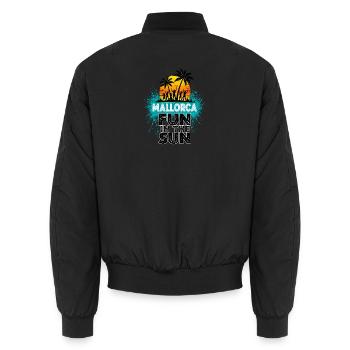 Mallorca - Fun in the Sun - Spanien - Espana - Unisex Bomberjacke - Schwarz - Hinten - AI Model Male 185 light (185cm)