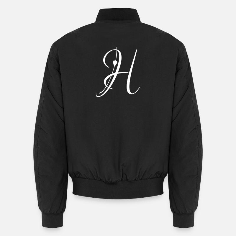 Buchstabe H Initiale Alphabet Monogramm Taschenfläche Unisex Bomberjacke