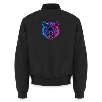 Elektrischer Neon-Tiger - Unisex Bomberjacke - Schwarz - Hinten - AI Model Male 185 light (185cm)