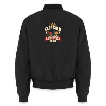 Logistik Team Gabelstapler Lagerist Geschenk - Unisex Bomberjacke - Schwarz - Hinten - AI Model Male 185 light (185cm)