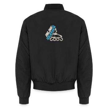 Inline Skating Retro Inliner Design - Unisex Bomberjacke - Schwarz - Hinten - AI Model Male 185 light (185cm)
