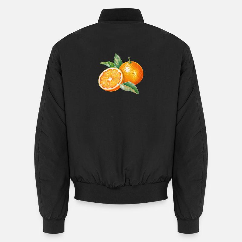 Wasserfarbene Orangenfrüchte mit Blättern Unisex Bomberjacke