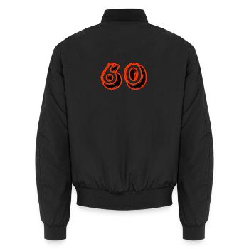 ALLES GUTE ZUM GEBURTSTAG. ALLES GUTE ZUM GEBURTSTAG. JAHRESTAG. - Unisex Bomberjacke - Schwarz - Hinten - AI Model Male 185 light (185cm)