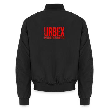 Urbex explore the forgotten - Unisex Bomber Jacket - black - Back - AI Model Male 185 light (185cm)