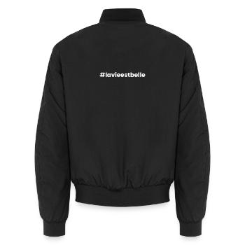 Das Leben ist gut - Unisex Bomberjacke - Schwarz - Hinten - AI Model Male 185 light (185cm)