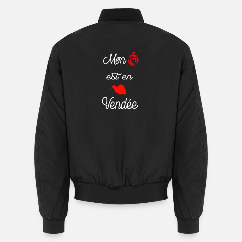 mon coeur est en vendee - Bomber unisexe - noir