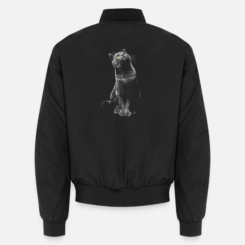 cat - Unisex Bomber Jacket - black
