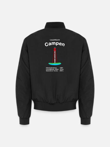 Leuchtturm Campen an der Ems Nordsee Handzeichnung - Unisex Bomberjacke - Schwarz