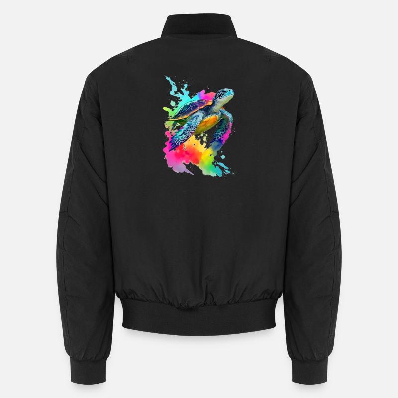 Sea turtle - Unisex Bomber Jacket - black