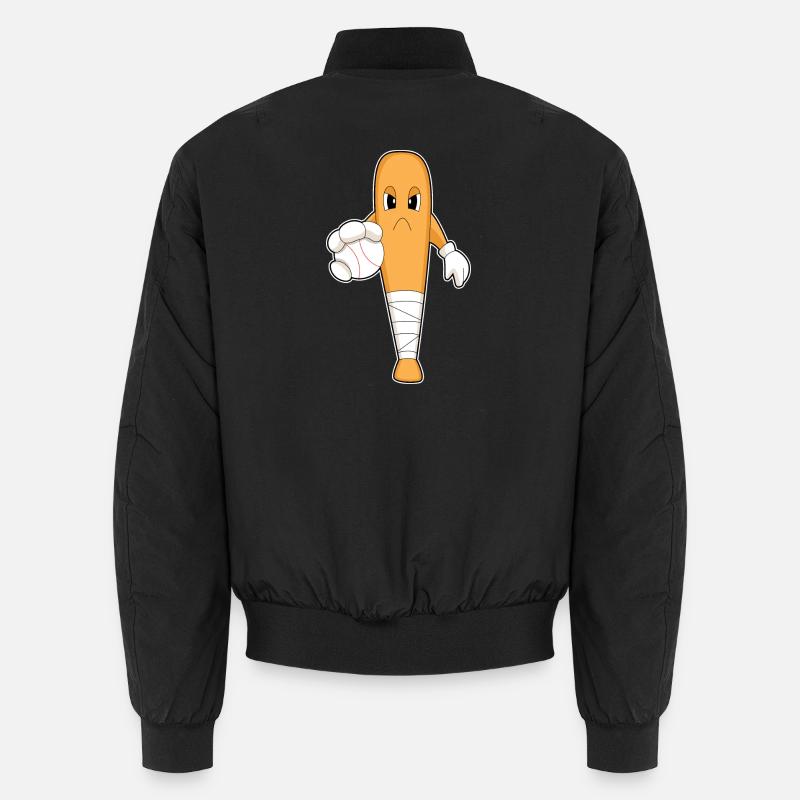 Baseball Baseball bat - Unisex Bomber Jacket - black