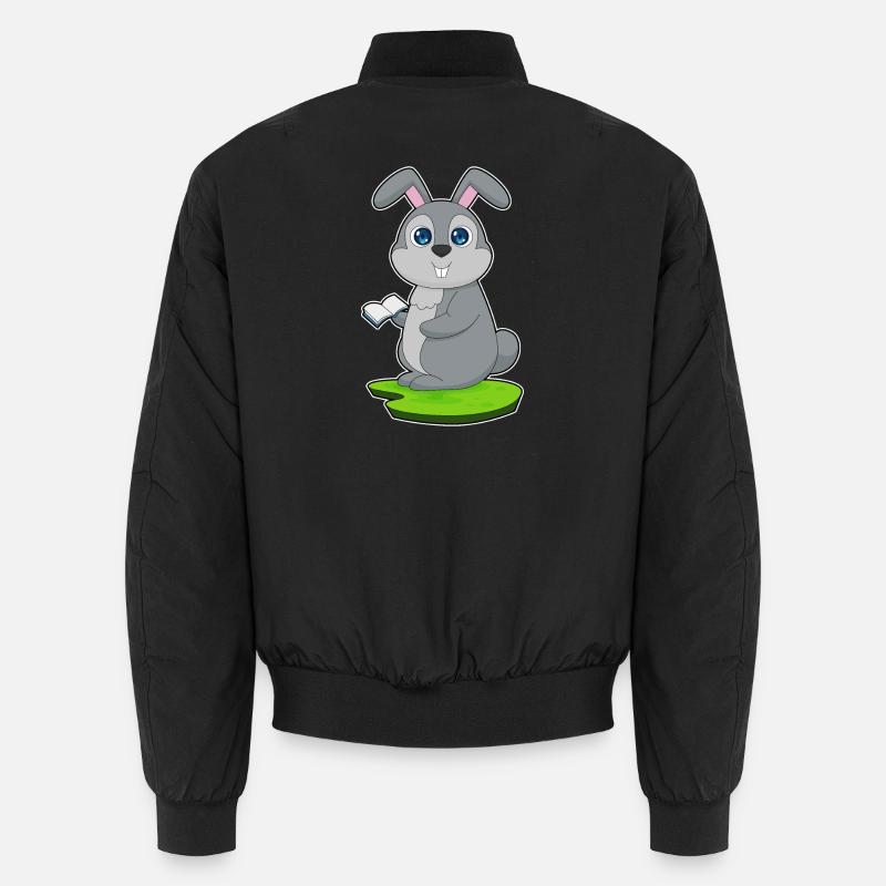 Bunny Book - Unisex Bomber Jacket - black