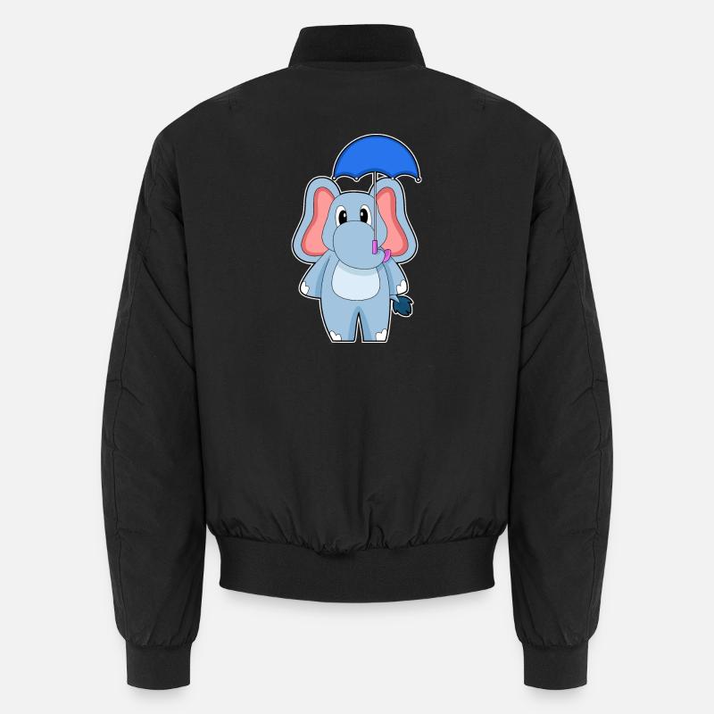 Elefant Regenschirm - Unisex Bomberjacke - Schwarz