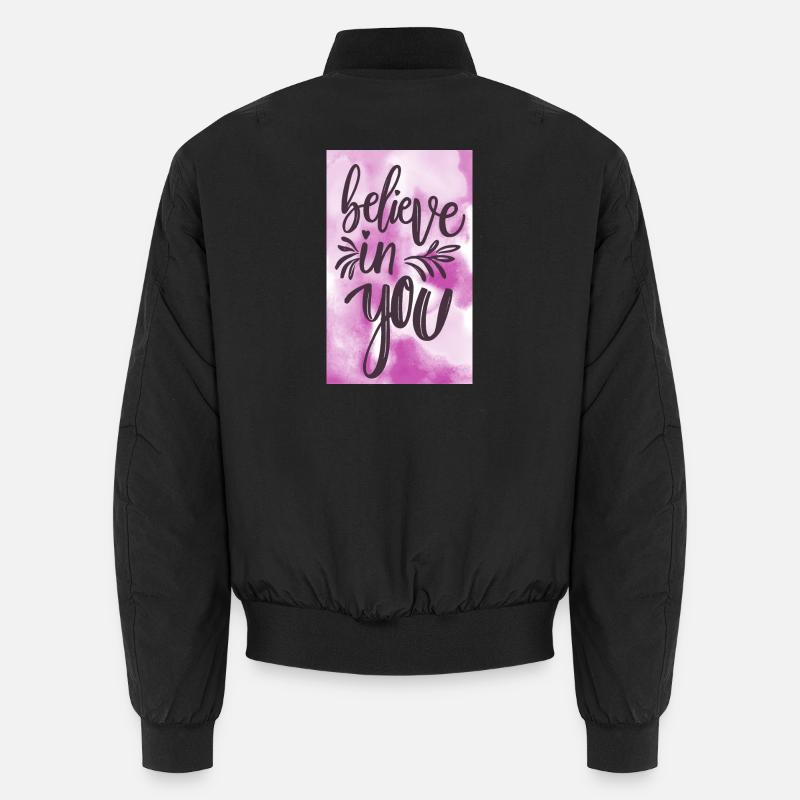 Believe in yourself! - Unisex Bomber Jacket - black