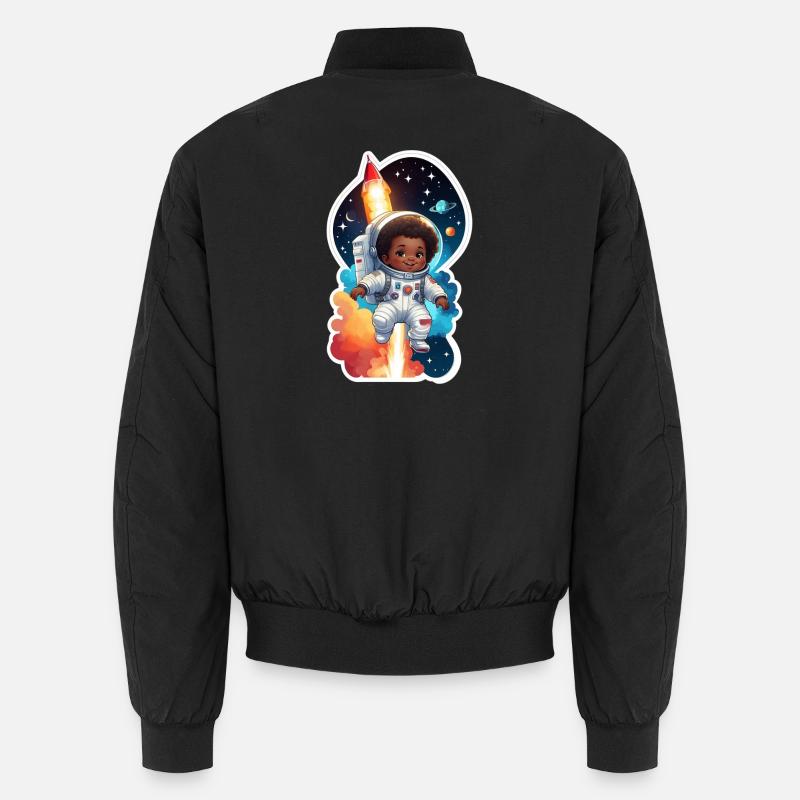 Astronaut Child Universe All - Unisex Bomber Jacket - black