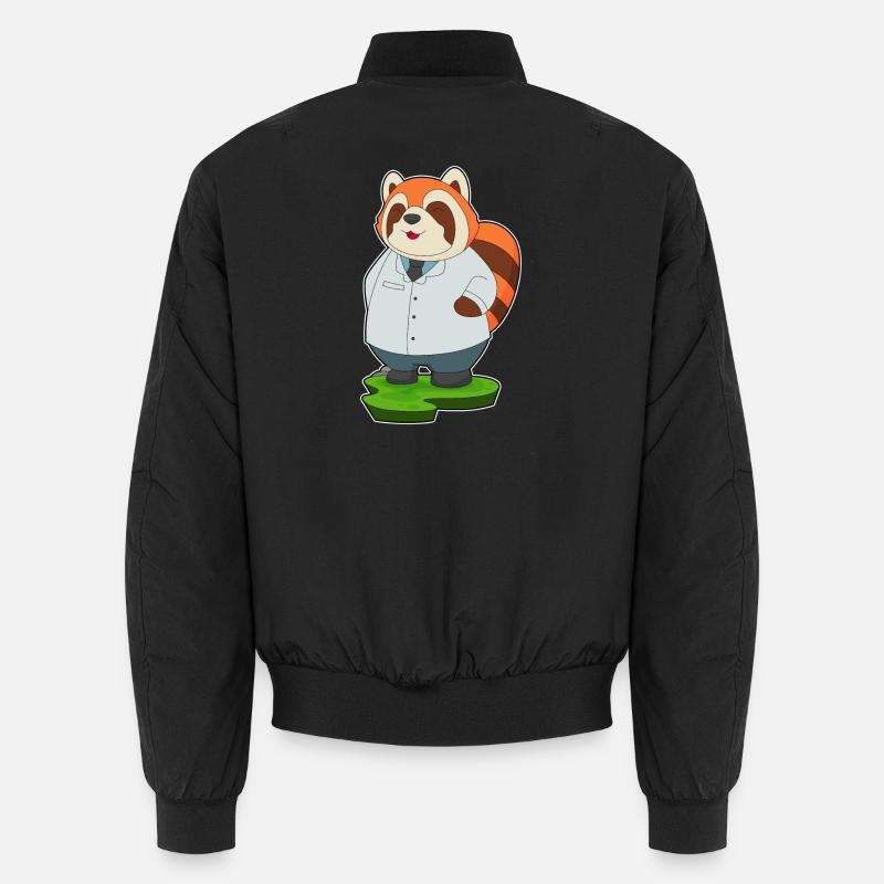 Médecin panda roux - Bomber unisexe - noir
