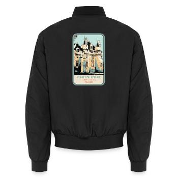Château d'Ussé, Loire-Tal - Unisex Bomberjacke - Schwarz - Hinten - AI Model Male 185 light (185cm)