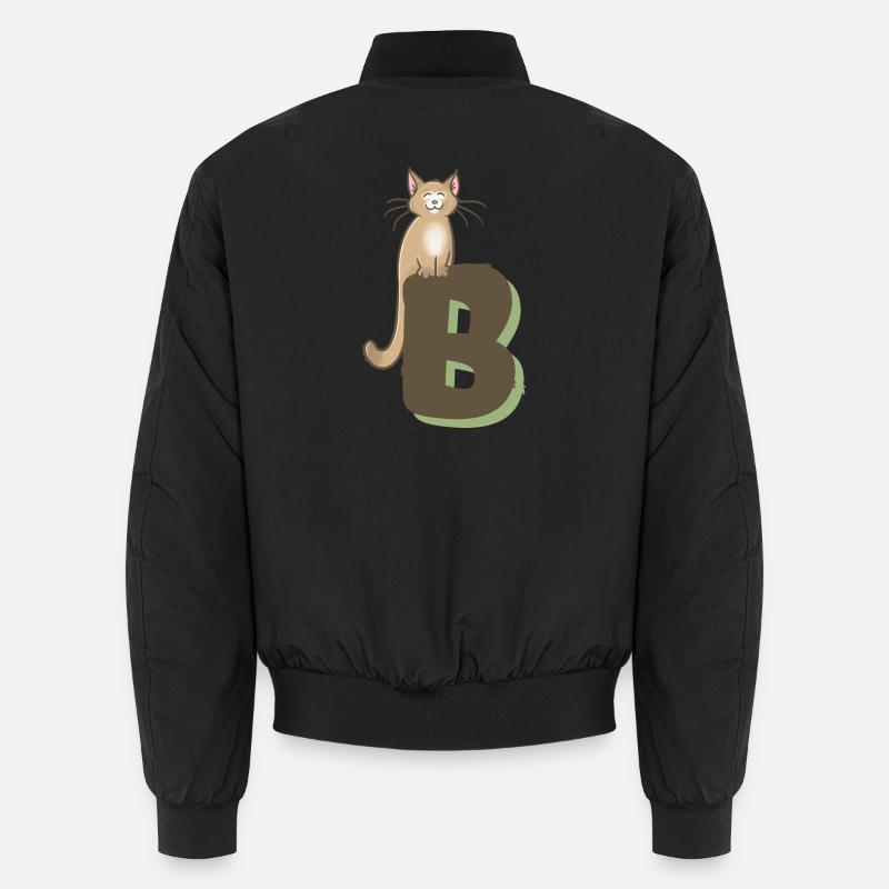 Katze Buchstabe B - Unisex Bomberjacke - Schwarz