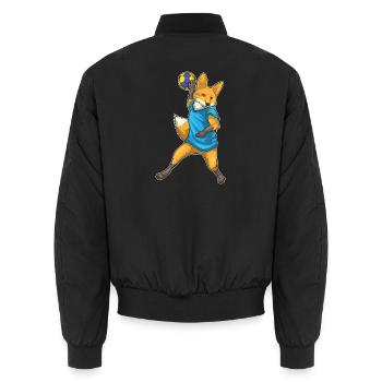 Fuchs Handball Player Handball - Unisex Bomber Jacket - black - Back - AI Model Male 185 light (185cm)