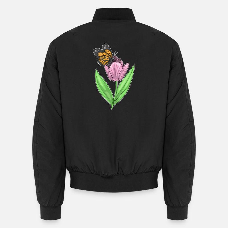Papillon Tulipe - Bomber unisexe - noir
