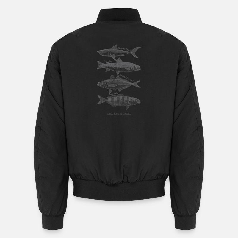 Echte Fischsilhouetten Unisex Bomberjacke