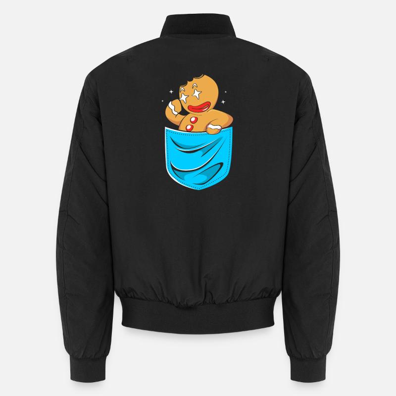 Lebkuchen Weihnachten Lebkuchenmann Gingerbread - Unisex Bomberjacke - Schwarz