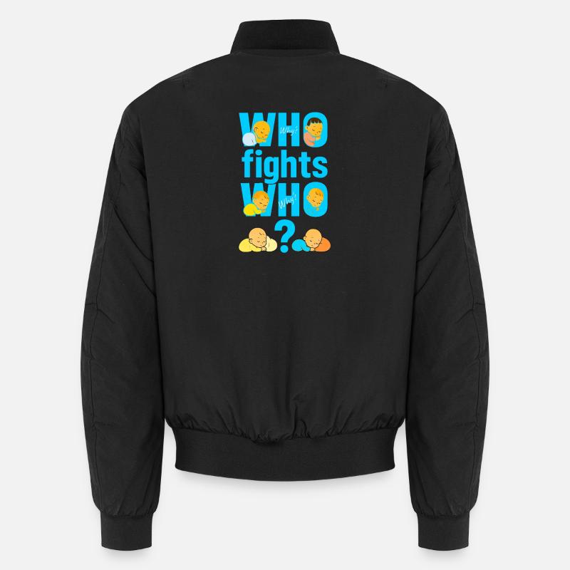 Who fights who why - Unisex Bomber Jacket - black