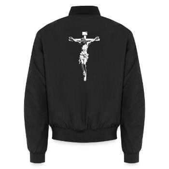 Jésus-Christ Dieu chrétien - Bomber unisexe - noir - Dos - AI Model Male 185 light (185cm)