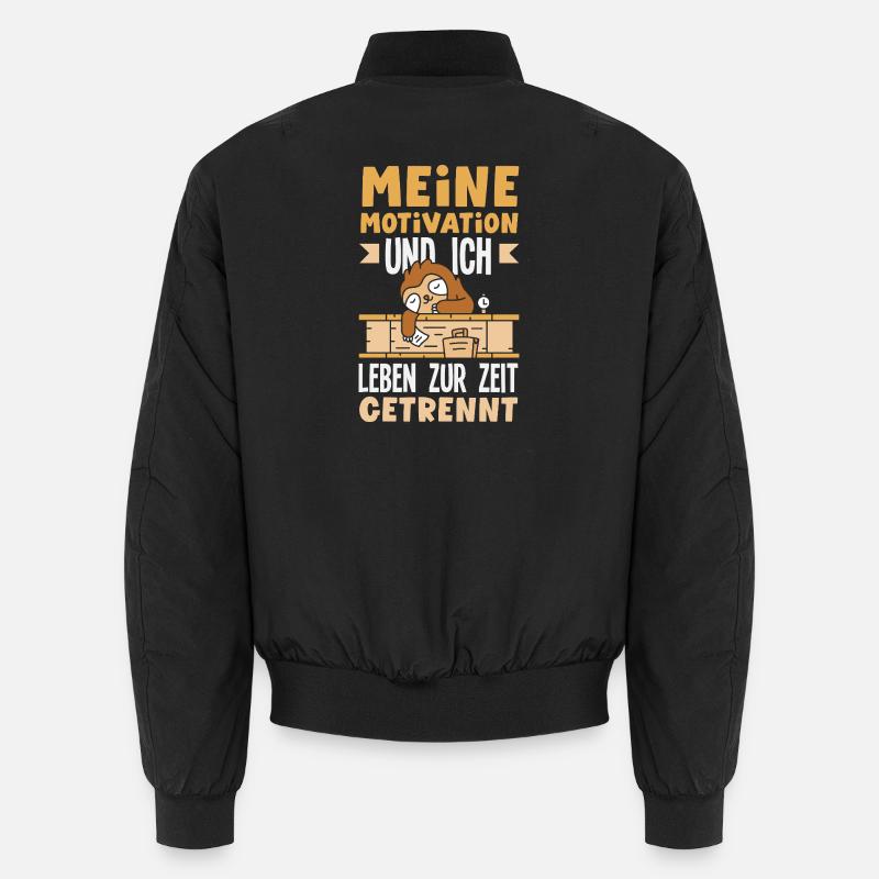 My Motivation and Me - Separated Sloth Unisex Bomber Jacket